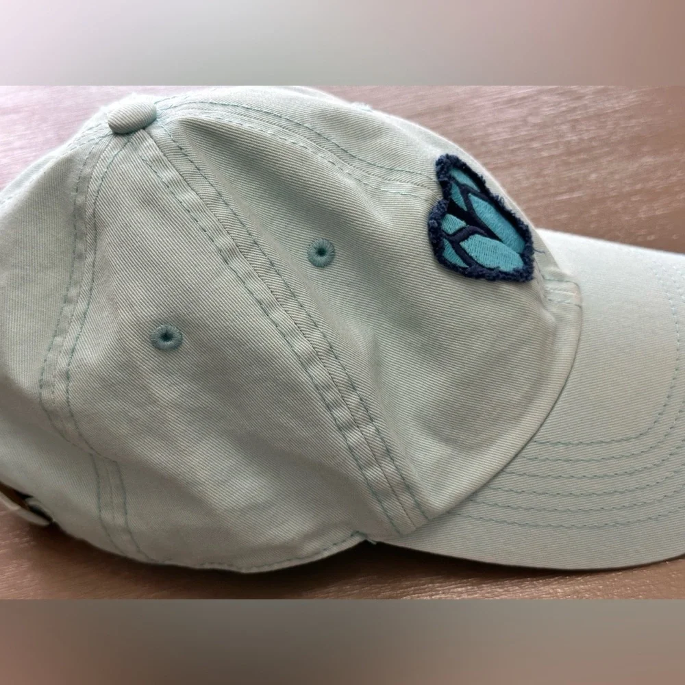 Life is Good Aqua Blue Flip Flop Heart Embroidered Dad Hat Baseball Cap
